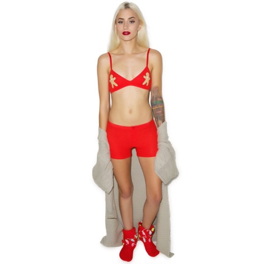 Wildfox Gingerbread Pillow Talk Thermal Set XS NIB
